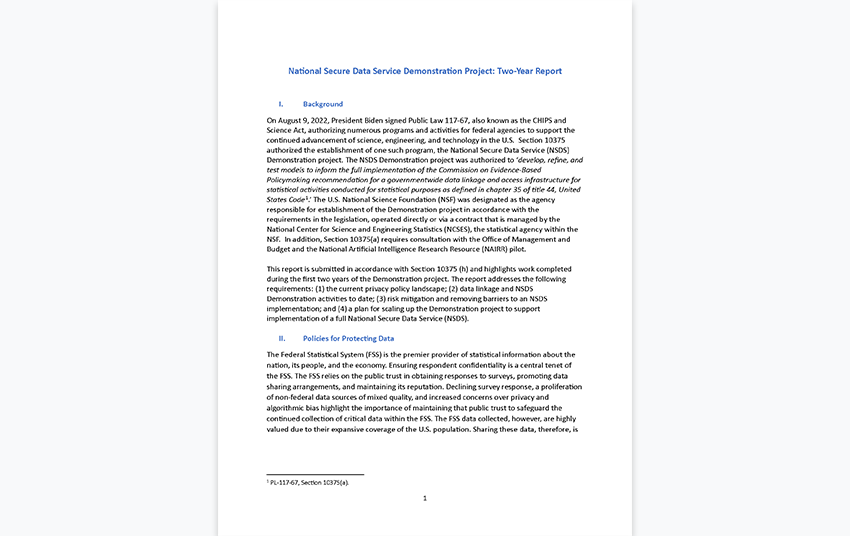 National Secure Data Service Demonstration Project: Two-Year Report.