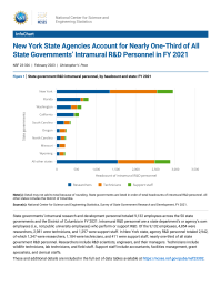 New York State Agencies Account for Nearly One-Third of All State Governments’ Intramural R&D Personnel in FY 2021.