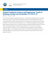Federal Funding for Science and Engineering: Trends in Rankings Among Top Universities, FYs 2014–23.